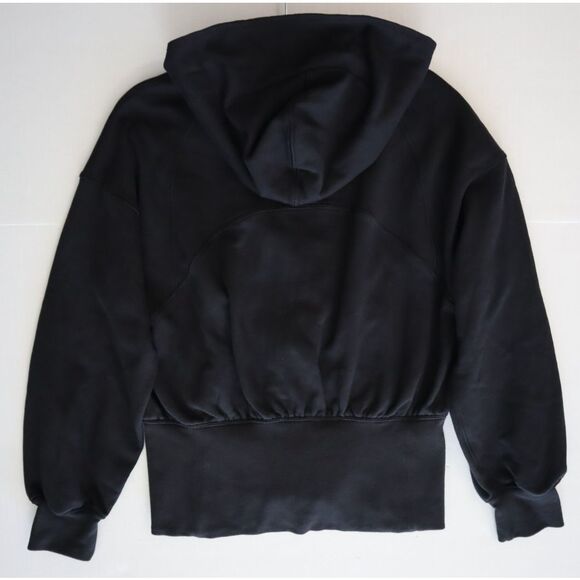Lululemon W3ECTS Women's Sz 8 Black Hugged-Waist Cotton Zip Hoodie - Picture 16 of 16